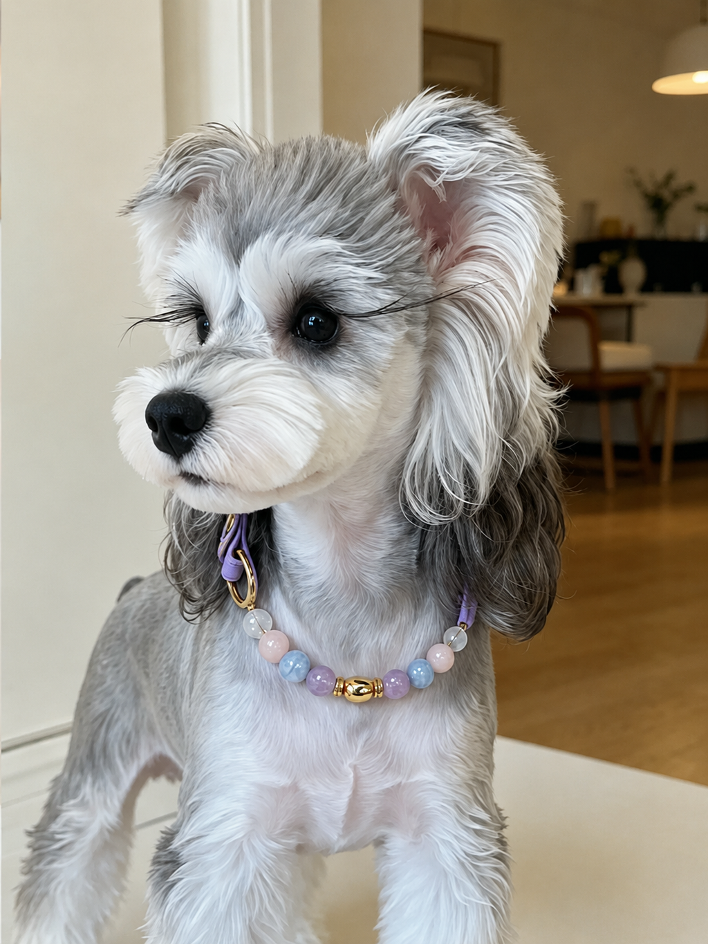 Auspicious Purple Aura Crystal Pet Collar