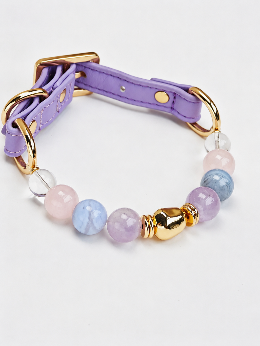 Auspicious Purple Aura Crystal Pet Collar