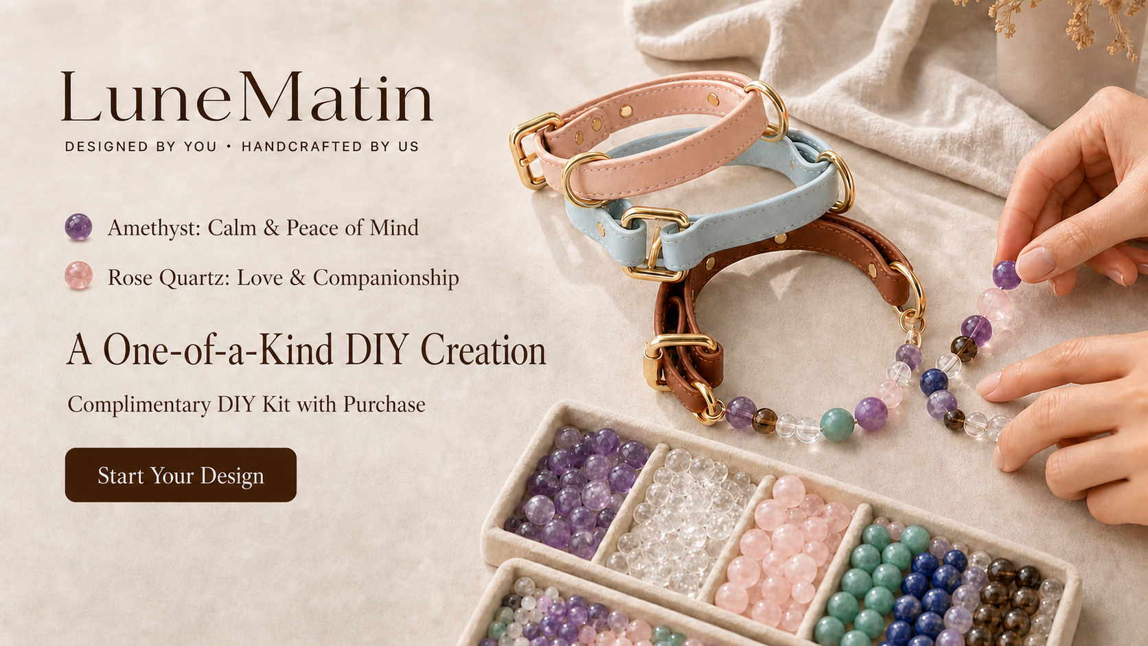 LuneMatin custom crystal pet collar — Start Your Design