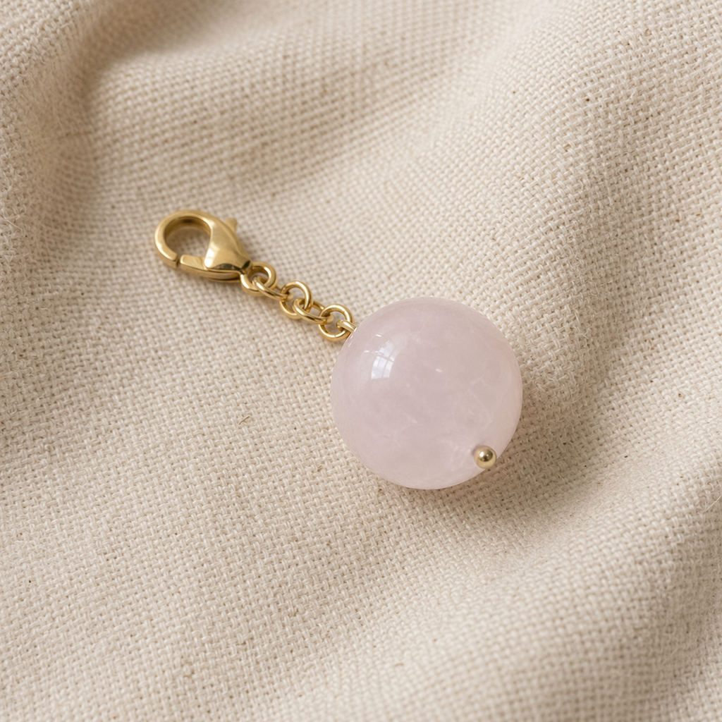 HANDMADE FLORAL PET COLLAR WITH ROSE QUARTZ CHARM