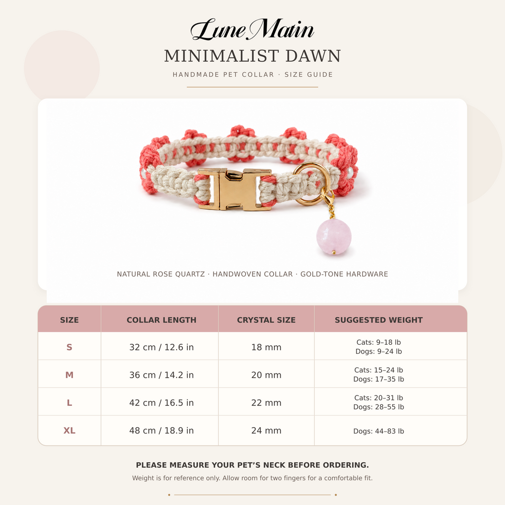 HANDMADE FLORAL DOG COLLAR WITH ROSE QUARTZ CHARM